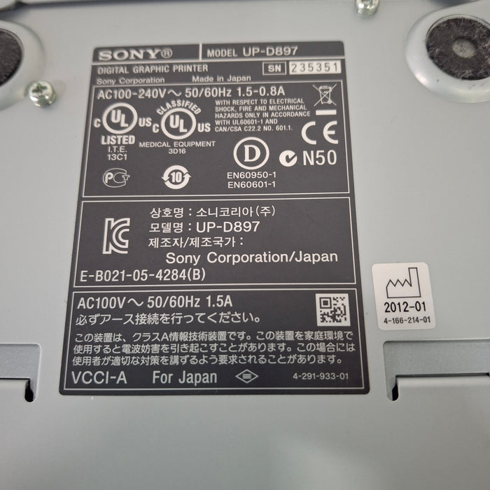 Sony Sony UP-D897 Digital Graphic Printer CR and Imagers reLink Medical