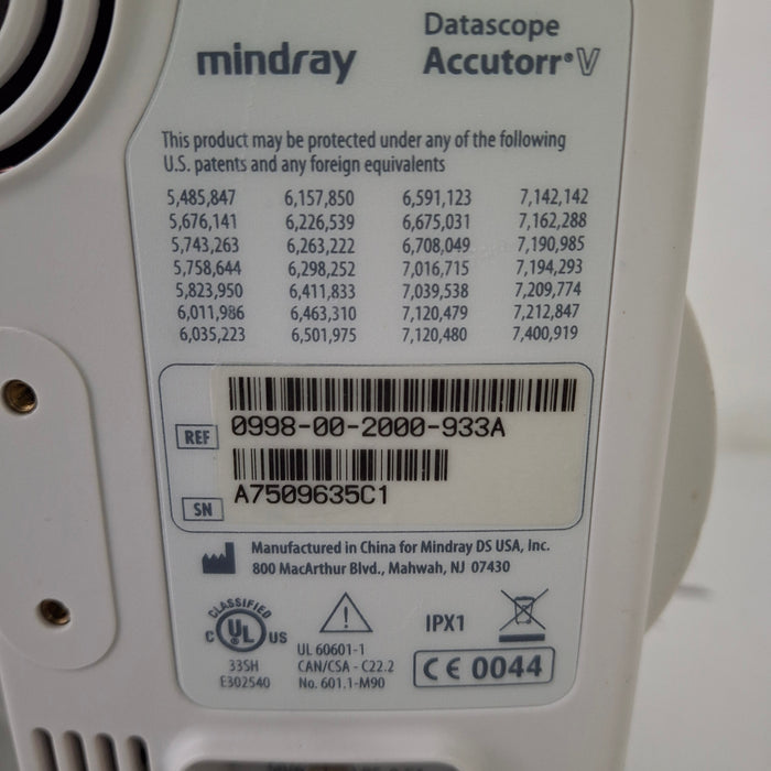Mindray Mindray Datascope Accutorr V Vital Signs Monitor Patient Monitors reLink Medical