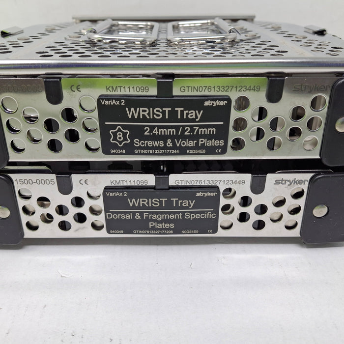 Stryker Stryker VariAx 2 Wrist Trays, 2.4mm & 2.7mm Screws & Volar Plates / Dorsal & Fra Surgical Sets reLink Medical