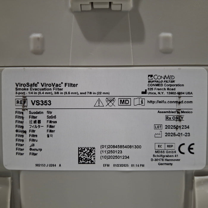 Buffalo Filter Buffalo Filter ViroVac Smoke Evacuation System Surgical Equipment reLink Medical