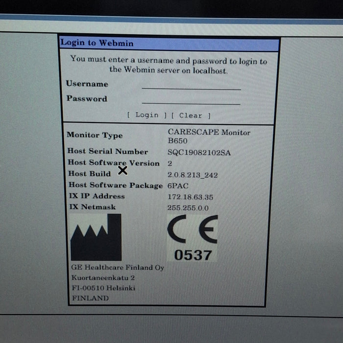 GE Healthcare GE Healthcare Carescape B650 Post Anesthesia Care Patient Monitor Patient Monitors reLink Medical
