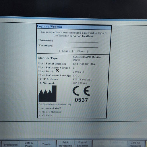 GE Healthcare GE Healthcare Carescape B650 Critical Care Patient Monitor Patient Monitors reLink Medical