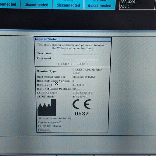 GE Healthcare GE Healthcare Carescape B650 Critical Care Patient Monitor Patient Monitors reLink Medical
