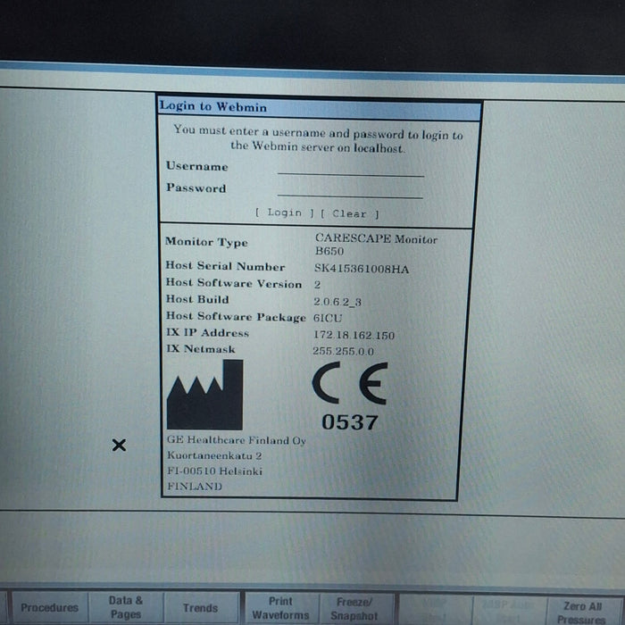 GE Healthcare GE Healthcare Carescape B650 Critical Care Patient Monitor Patient Monitors reLink Medical