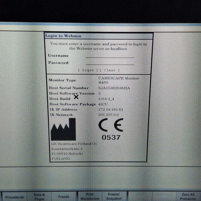 GE Healthcare GE Healthcare Carescape B450 Critical Care Patient Monitor Patient Monitors reLink Medical