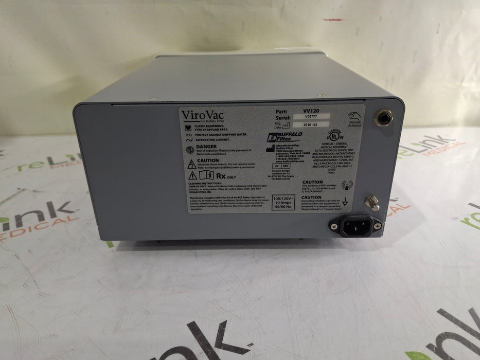 Buffalo Filter Buffalo Filter ViroVac Smoke Evacuation System Surgical Equipment reLink Medical