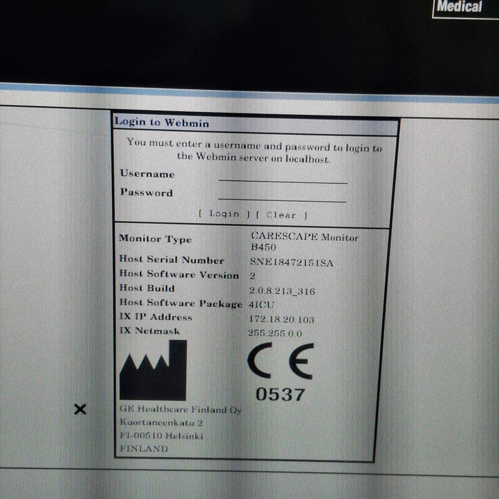 GE Healthcare GE Healthcare Carescape B450 Critical Care Patient Monitor Patient Monitors reLink Medical