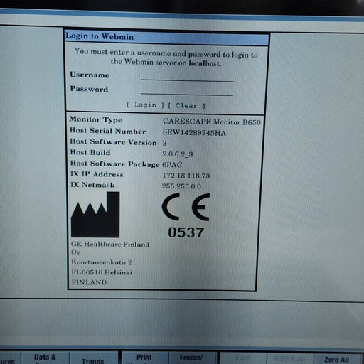 GE Healthcare GE Healthcare Carescape B650 Patient Monitor Patient Monitors reLink Medical