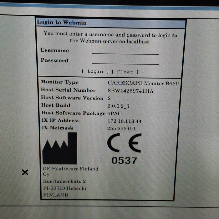 GE Healthcare GE Healthcare Carescape B650 Post Anesthesia Care Patient Monitor Patient Monitors reLink Medical