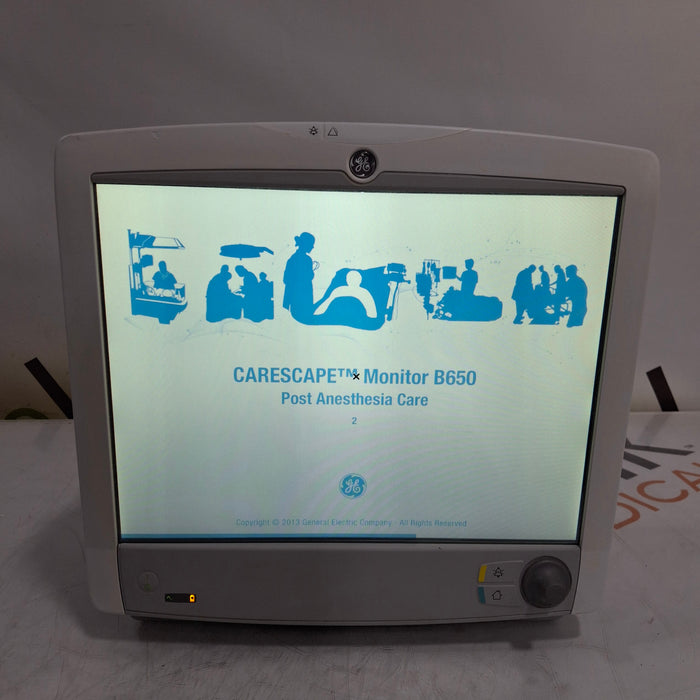 GE Healthcare Carescape B650 Post Anesthesia Care Patient Monitor