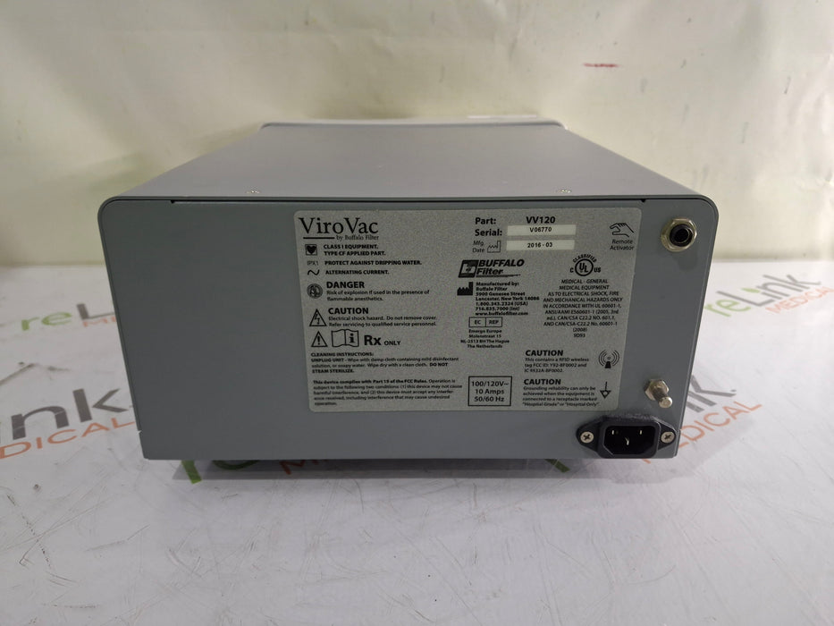Buffalo Filter Buffalo Filter ViroVac Smoke Evacuation System Surgical Equipment reLink Medical