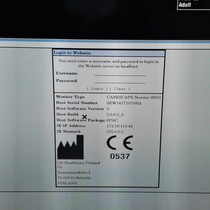 GE Healthcare GE Healthcare Carescape B650 Post Anesthesia Care Patient Monitor Patient Monitors reLink Medical