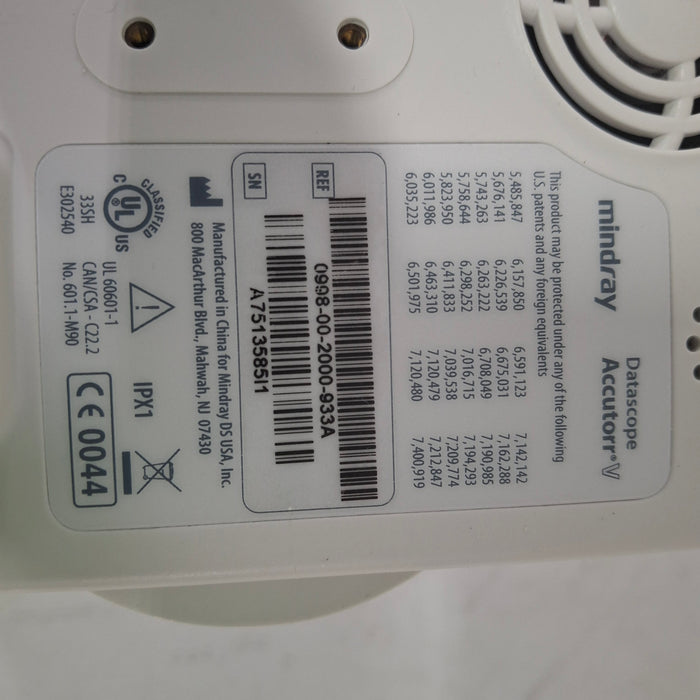 Mindray Mindray Datascope Accutorr V Vital Signs Monitor Patient Monitors reLink Medical