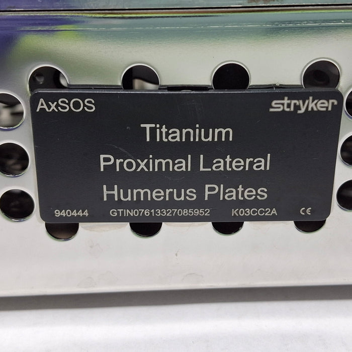 Stryker AxSOS 3 Titanium Proximal Lateral Humerus Plates Set