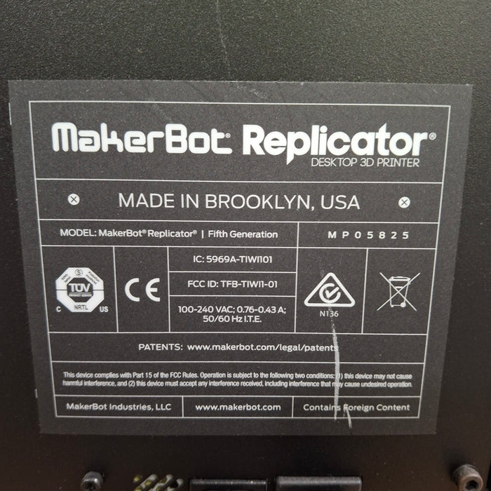 MakerBot Industries LLC MakerBot Industries LLC Replicator Fifth Generation 3D Printer Industrial Equipment reLink Medical
