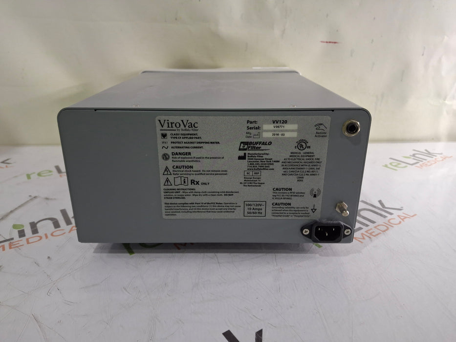 Buffalo Filter Buffalo Filter ViroVac Smoke Evacuation System Surgical Equipment reLink Medical
