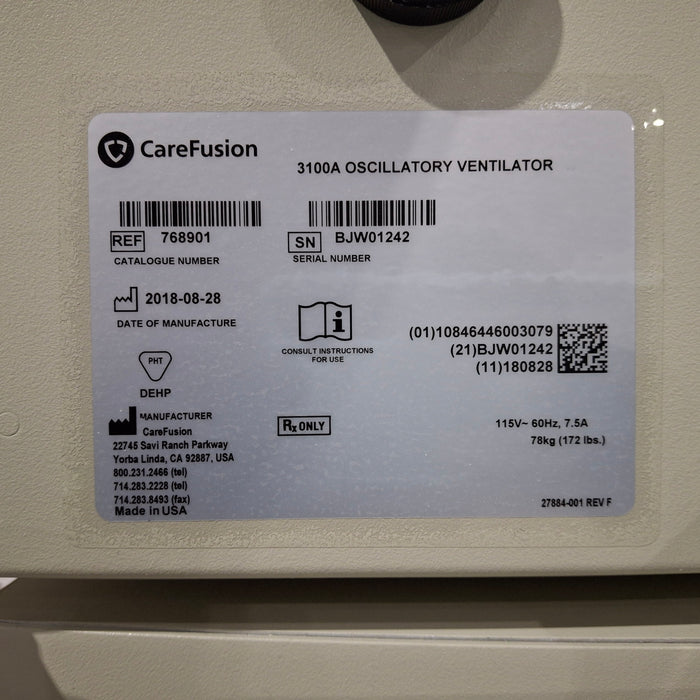 CareFusion CareFusion SensorMedics 3100A Oscillatory Ventilator Respiratory reLink Medical