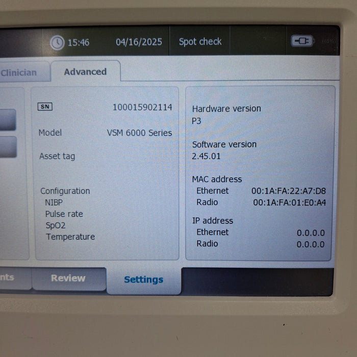 Welch Allyn Connex 6800 - Nellcor SpO2, SureTemp Vital Signs Monitor