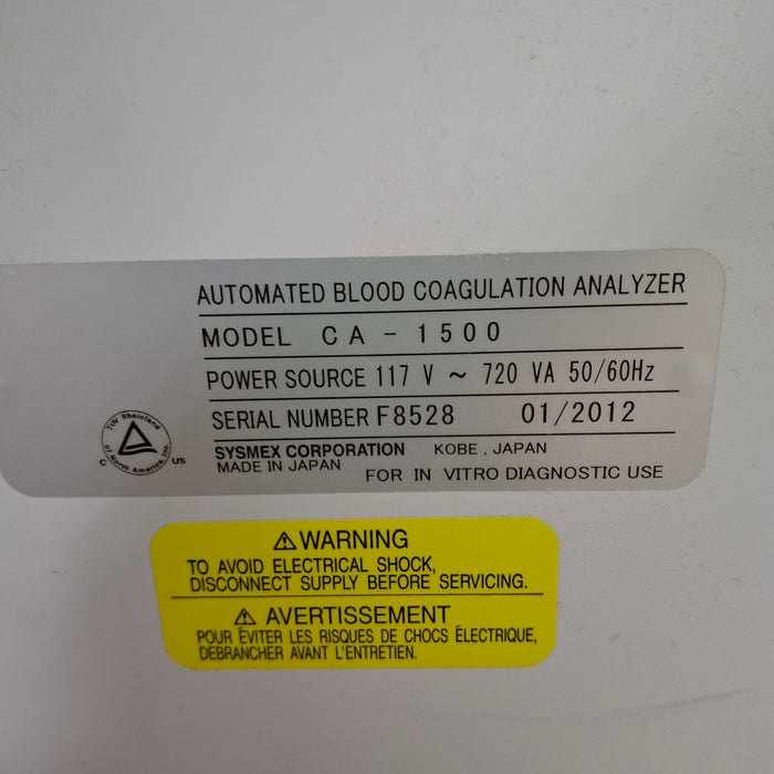 Sysmex Sysmex CA-1500 Hematology Analyzer Clinical Lab reLink Medical
