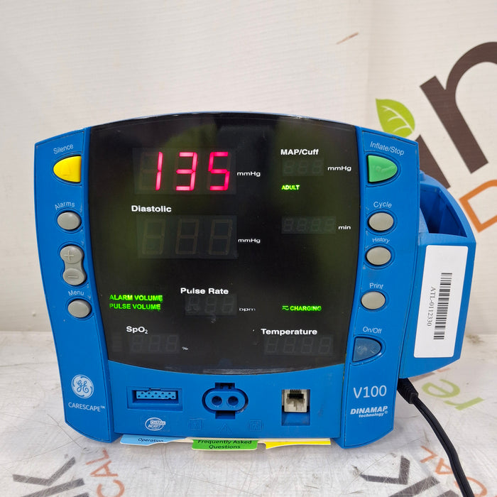 GE Healthcare GE Healthcare Dinamap V100 - NIBP, SpO2, Temp Vital Signs Monitor Patient Monitors reLink Medical
