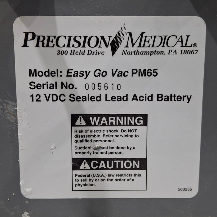 Precision Medical Easy Go Vac PM65 Aspirator