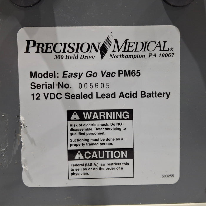 Precision Medical Easy Go Vac PM65 Aspirator