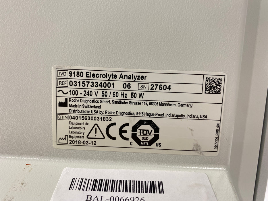 Roche Diagnostics 9180 Electrolyte Analyzer
