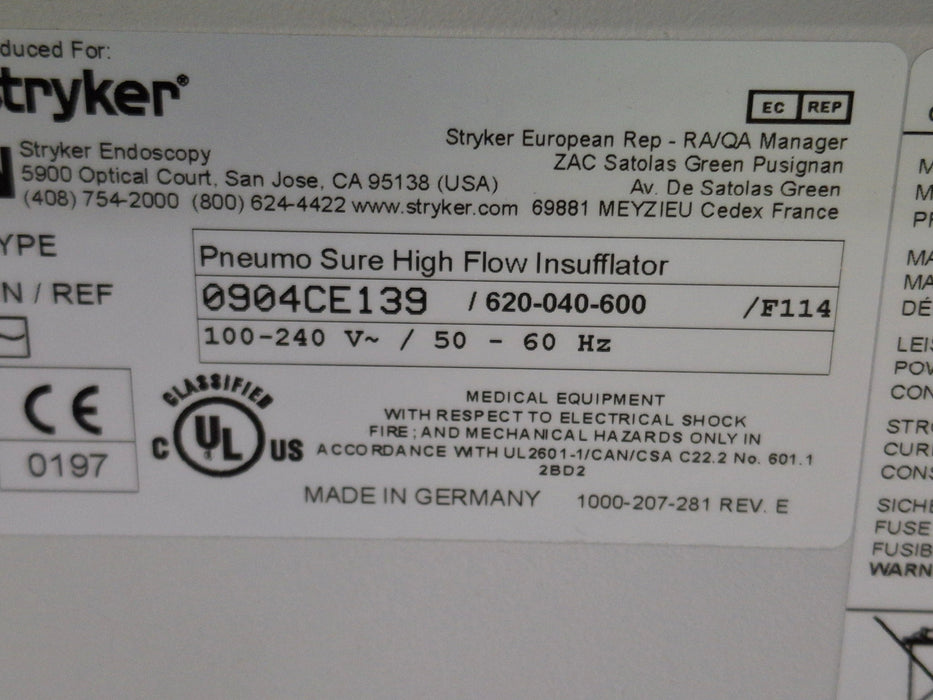 Stryker Stryker 45L Pneumo Sure XL Insufflator Rigid Endoscopy reLink Medical