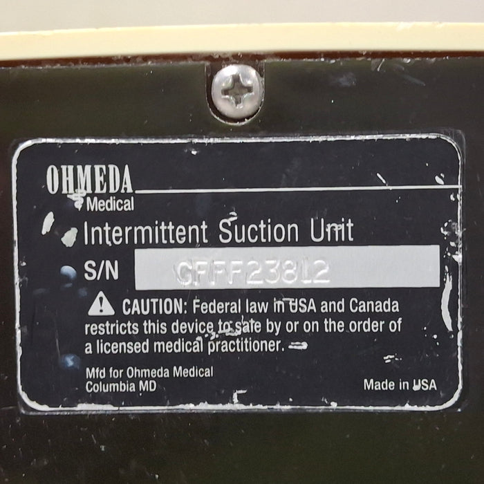 Ohmeda Medical 200 Intermittent Suction Unit