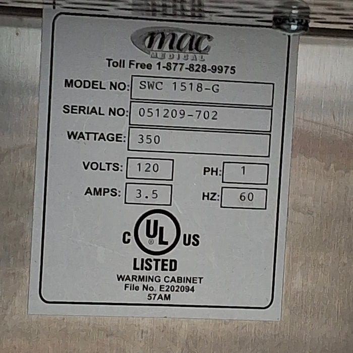 Mac Medical, Inc. Mac Medical, Inc. SWC 1518-G Warming Cabinet Medical Furniture reLink Medical