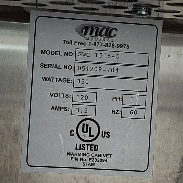 Mac Medical, Inc. Mac Medical, Inc. SWC 1518-G Warming Cabinet Medical Furniture reLink Medical