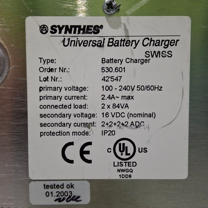 Synthes, Inc. Synthes, Inc. 530.601 Universal Battery Charger Surgical Power Instruments reLink Medical