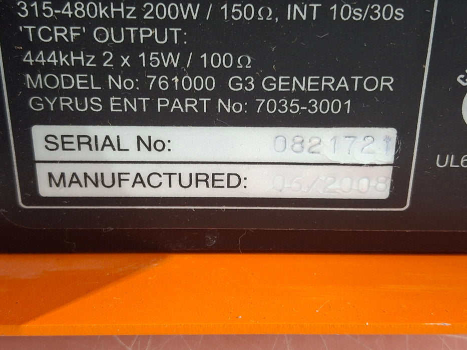 Gyrus Acmi, Inc. TCRF Console Somnoplasty G3 Workstation