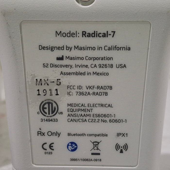 Masimo Masimo Radical 7 Pulse Oximeter w/ Base Patient Monitors reLink Medical