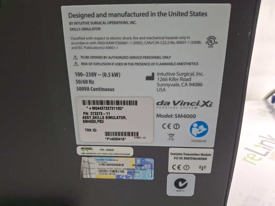 Intuitive Surgical Intuitive Surgical Da Vinci Xi Skills Simulator Surgical Equipment reLink Medical