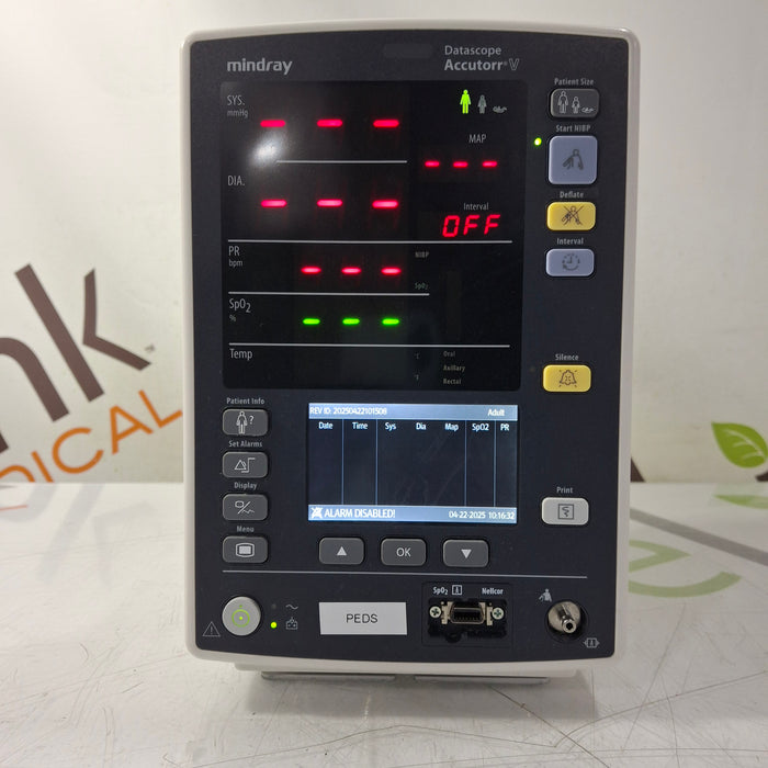 Mindray Mindray Datascope Accutorr V Vital Signs Monitor Patient Monitors reLink Medical