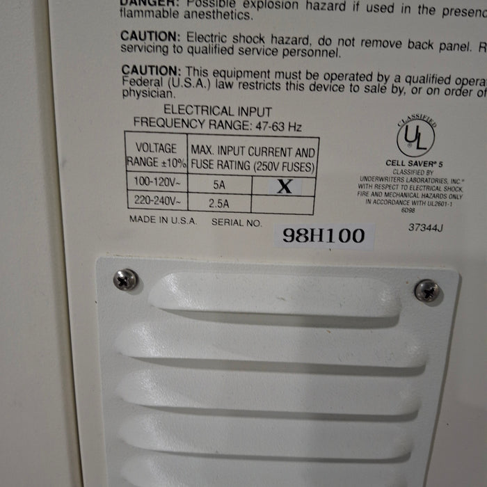 Haemonetics Haemonetics Cell Saver 5 Salvage Shed Blood Unit Perfusion reLink Medical