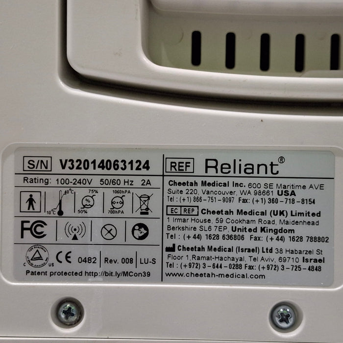 Cheetah Medical, Inc. NICOM Reliant Hemodynamic Patient Monitor