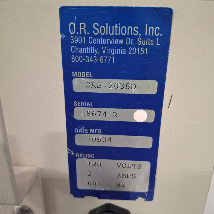 OR Solutions ORS-2038D Solution Warmer