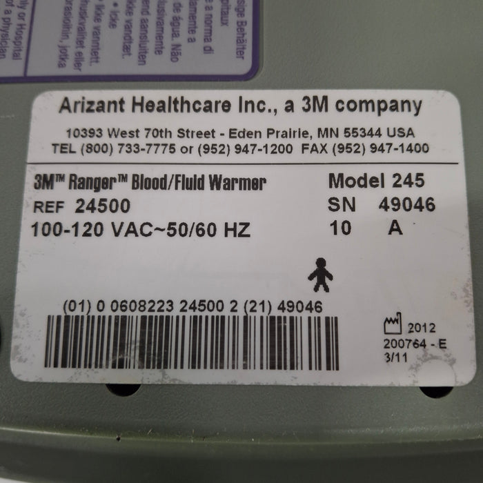 3M 3M Ranger Model 245 Fluid Warming Unit Surgical Equipment reLink Medical