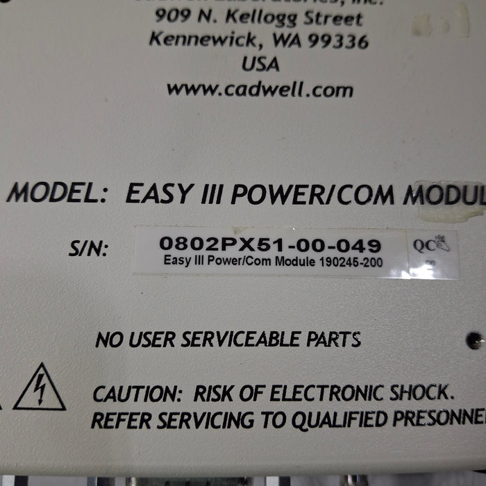 Cadwell Laboratories Inc. Easy III Power/Com Module