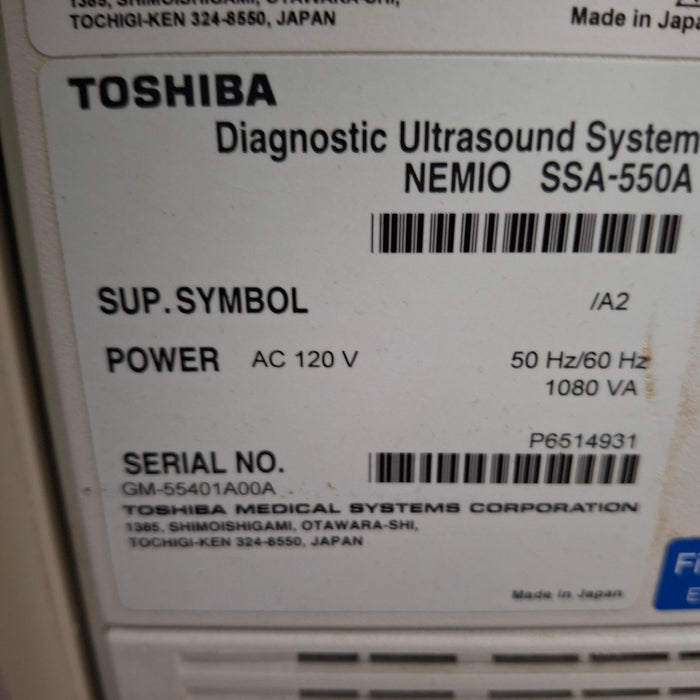 Toshiba Toshiba Nemio SSA-550A Ultrasound Ultrasound reLink Medical