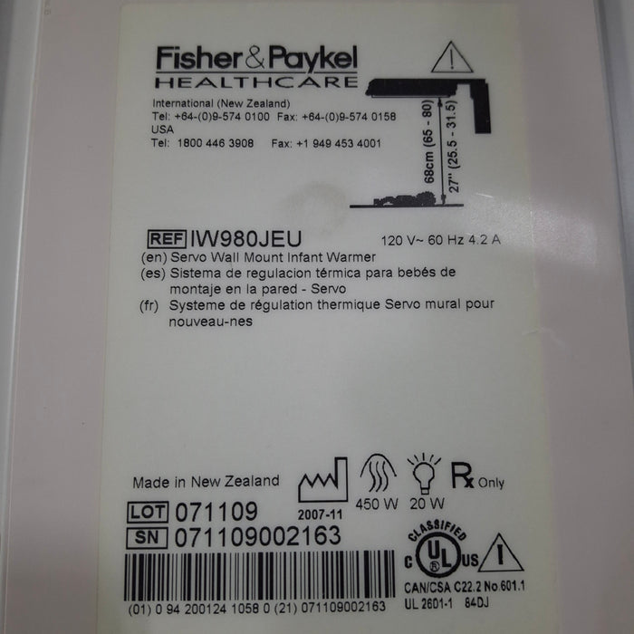 Fisher & Paykel Fisher & Paykel IW980JEU Infant Warmer Infant Warmers and Incubators reLink Medical