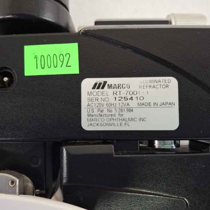 Marco Marco RT-700 Manual Phoropter Refractor Ophthalmology reLink Medical