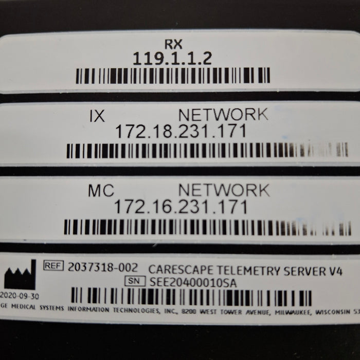 GE Healthcare GE Healthcare MP100R Telemetry Server Patient Monitors reLink Medical