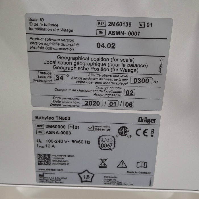 Draeger Medical Draeger Medical Babyleo TN500 Infant Incubator Infant Warmers and Incubators reLink Medical