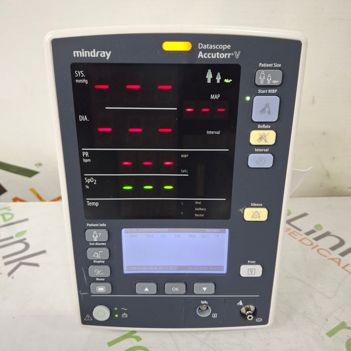 Mindray Mindray Datascope Accutorr V Vital Signs Monitor Patient Monitors reLink Medical