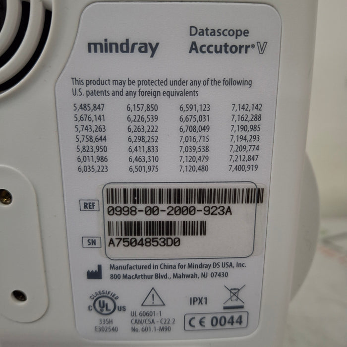 Mindray Mindray Datascope Accutorr V Vital Signs Monitor Patient Monitors reLink Medical