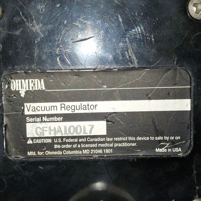 Ohmeda Medical Vacuum Regulator