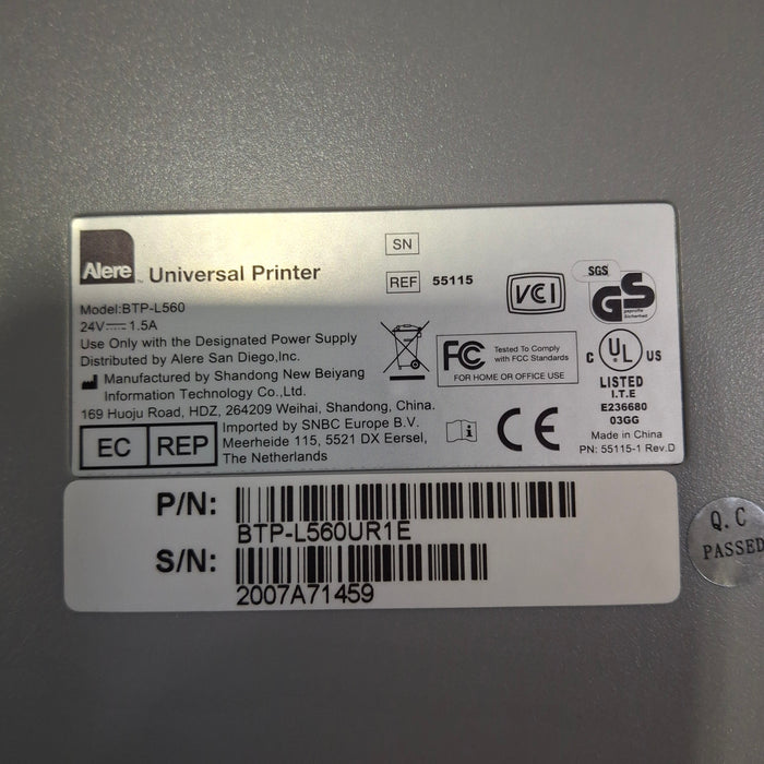 Alere Alere BTP-L560 Universal Printer Diagnostic Exam Equipment reLink Medical